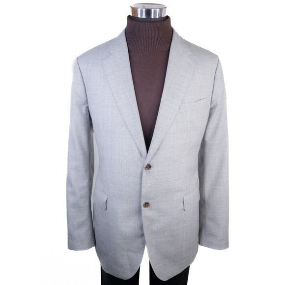 Banana Republic Vitale Barberis 21 Micron Wool 46L Sport Coat Tailored Slim EUC - Picture 2 of 15